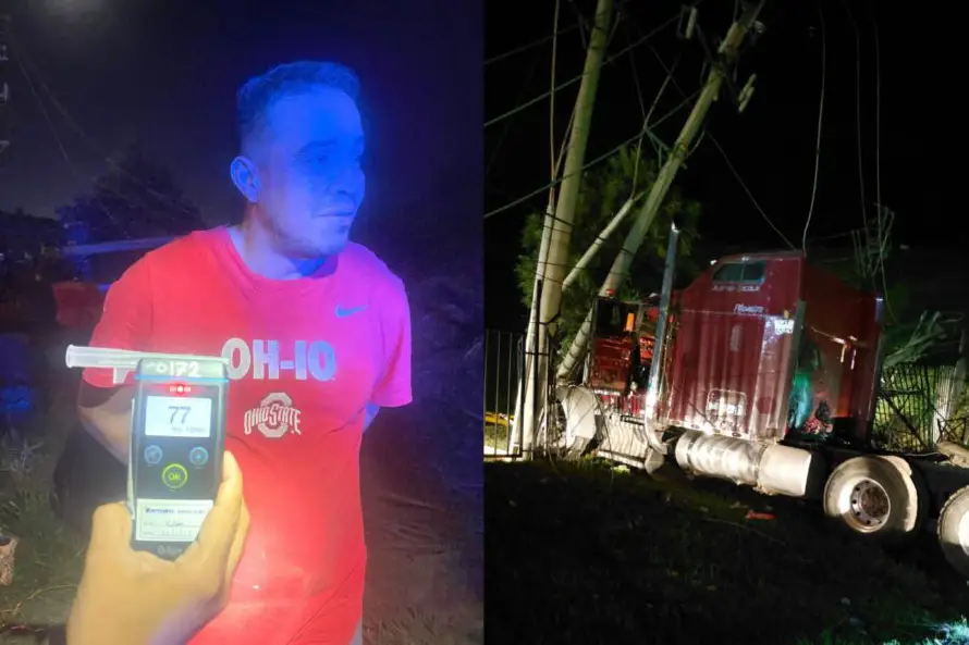 PNC capturó a conductor panameño que chocó contra varios postes eléctricos
