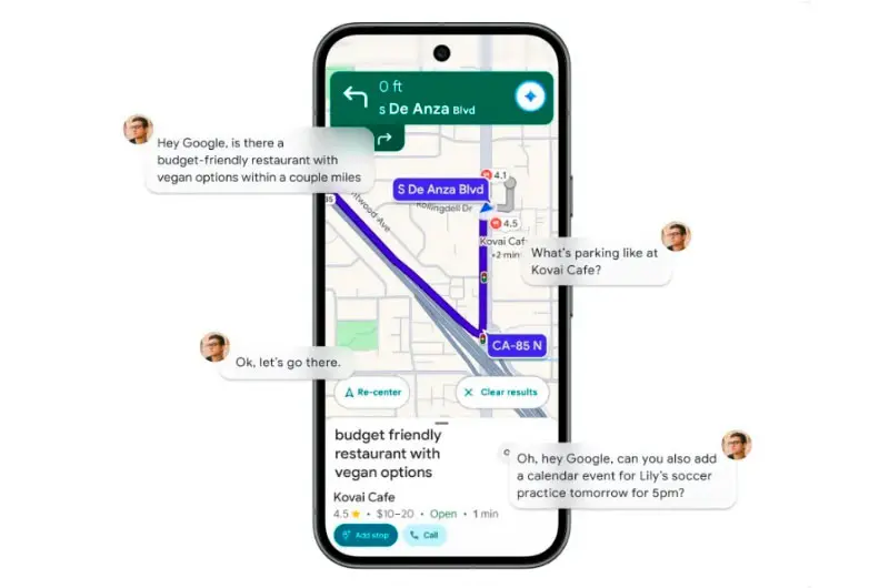 Google Maps integra navegación manos libres con IA Gemini