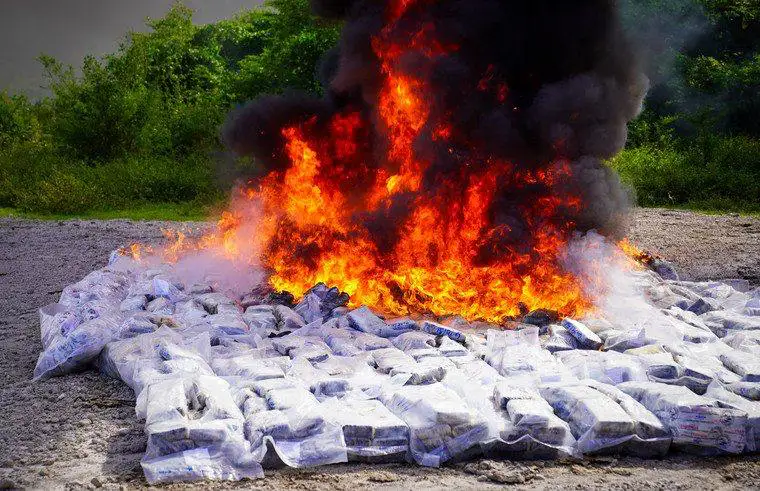 Destruyen droga incautada a tres ecuatorianos valorada en más de $45 millones