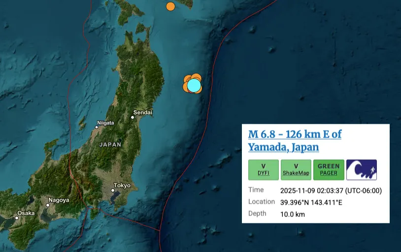 Un terremoto de magnitud 6,7 en el noreste de Japón desata una alerta de tsunami