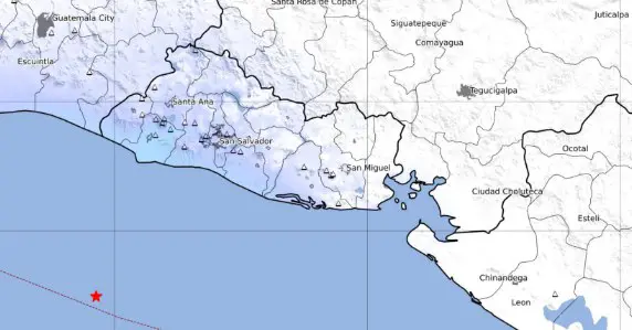 Dos sismos frente a la costa de Sonsonate se han registrado este jueves