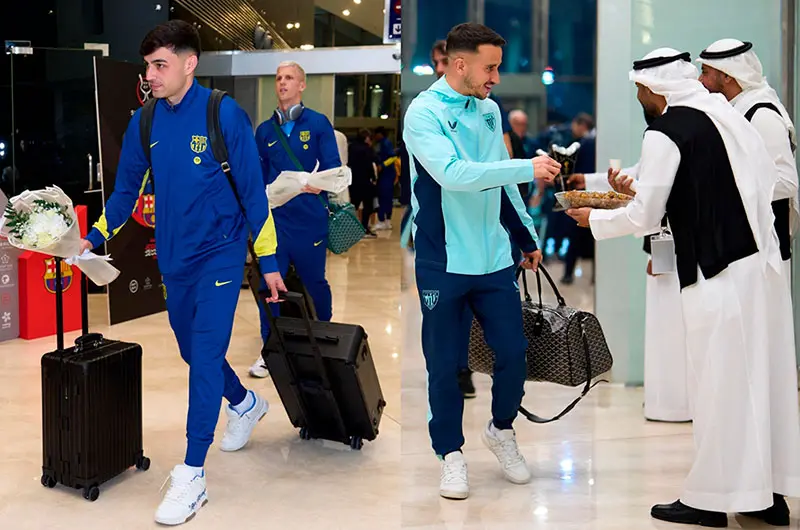 Barça y Athletic llegan a Yeda para comenzar el sueño de la Supercopa