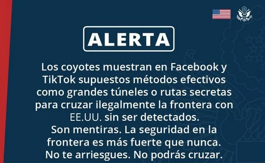 Embajada de EEUU en El Salvador alerta sobre videos en Facebook y Tiktok de "coyotes" hacia migrantes