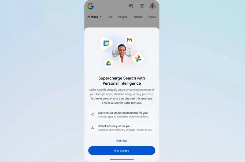Google incorpora datos de Gmail y Fotos al Modo IA para búsquedas personalizadas