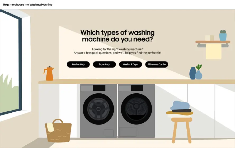 Samsung lanza "Help me choose": la nueva herramienta digital para encontrar la lavadora ideal según tu estilo de vida
