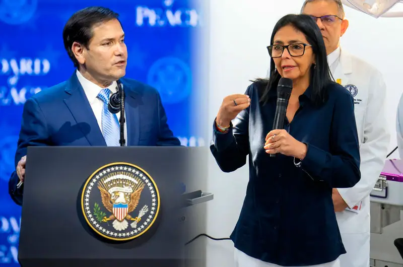 Marco Rubio amenaza con usar la fuerza si Delcy Rodríguez no coopera con EE.UU.