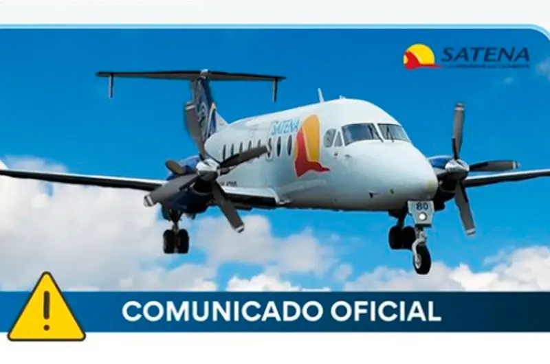 Avión de la compañía Satena desaparece con 15 personas en noreste de Colombia