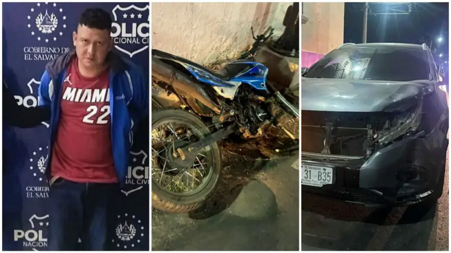 Capturan a motociclista en estado de ebriedad por provocar accidente en San Miguel