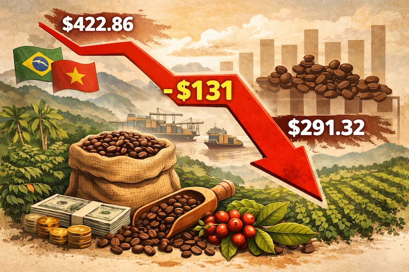 El precio internacional del café ha caído $131 en los últimos tres meses
