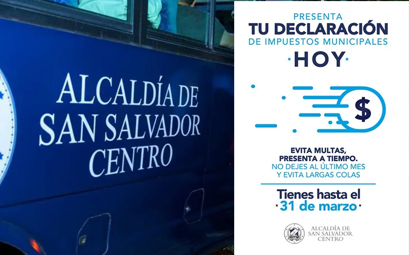 Alcaldía de San Salvador Centro exhorta a declarar impuestos antes del 31 de marzo