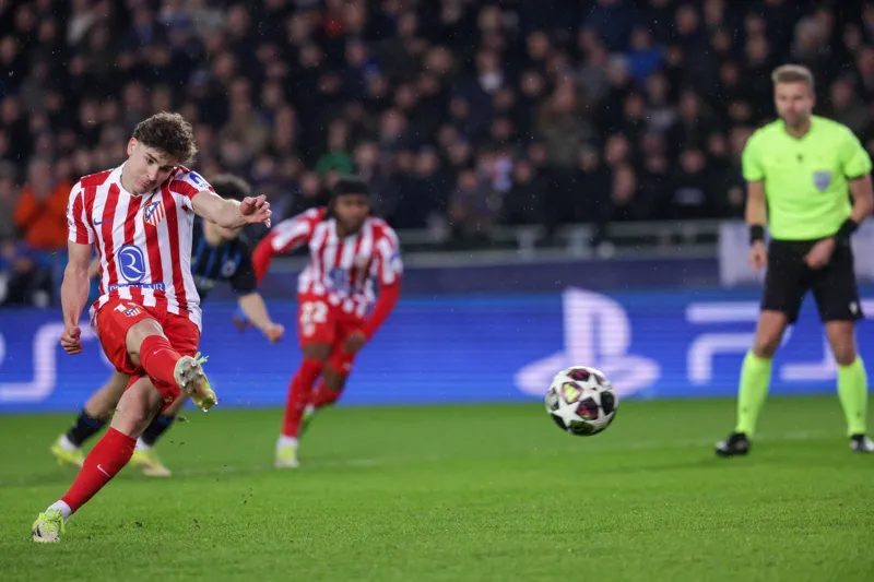 Atlético de Madrid empata 3-3 ante Brujas en Bélgica