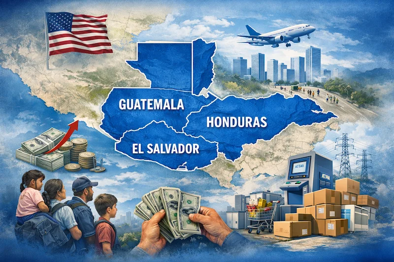 Las remesas al Triángulo Norte de Centroamérica crecieron un 20 % en 2025