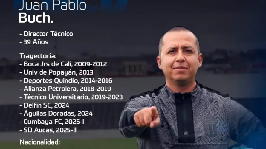 El Zacatecoluca contrata al colombiano Juan Pablo Buch como nuevo técnico