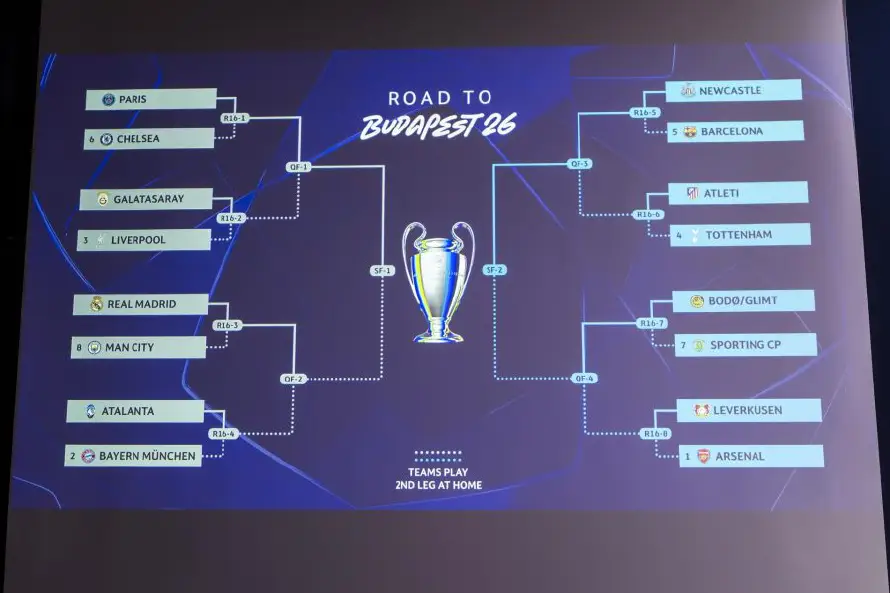 Real Madrid-Manchester City, Newcastle-Barça y Atlético-Tottenham, en octavos de la Champions