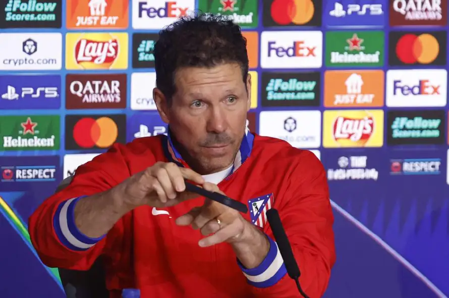 Diego Simeone rechaza favoritismo del Atlético de Madrid ante el Tottenham