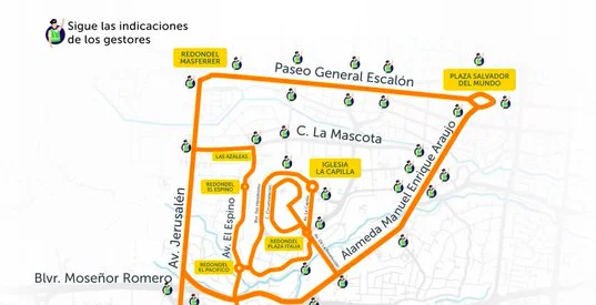 Restringirán por cinco horas circulación vehicular en avenida Jerusalén, Paseo General Escalón y Alameda Araujo este domingo