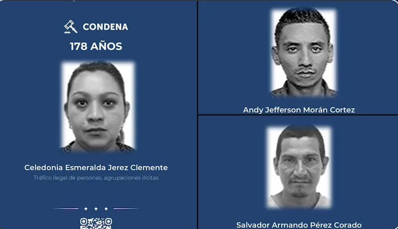 Condenan hasta 178 años a implicados en red de tráfico de personas