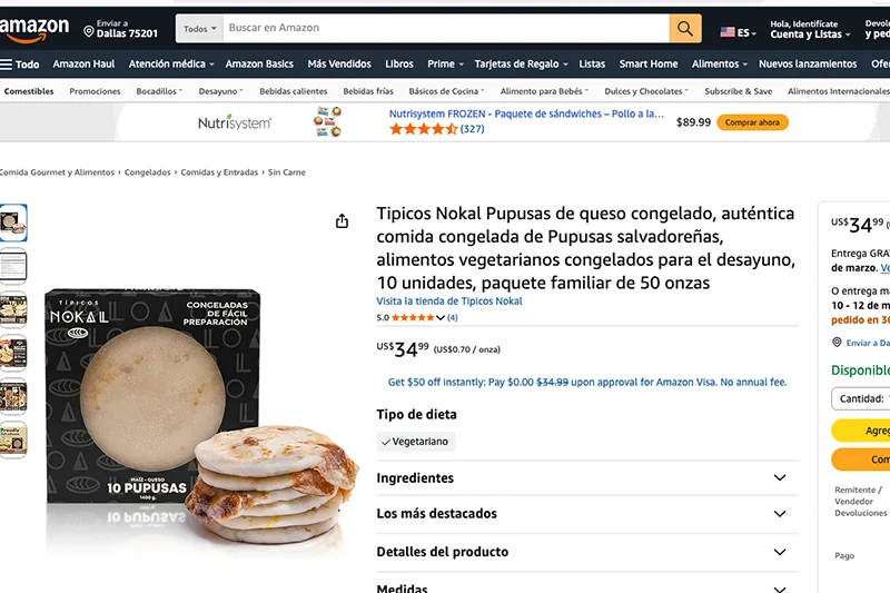 Pupusas salvadoreñas llegan a Amazon de la mano de Típicos Nokal