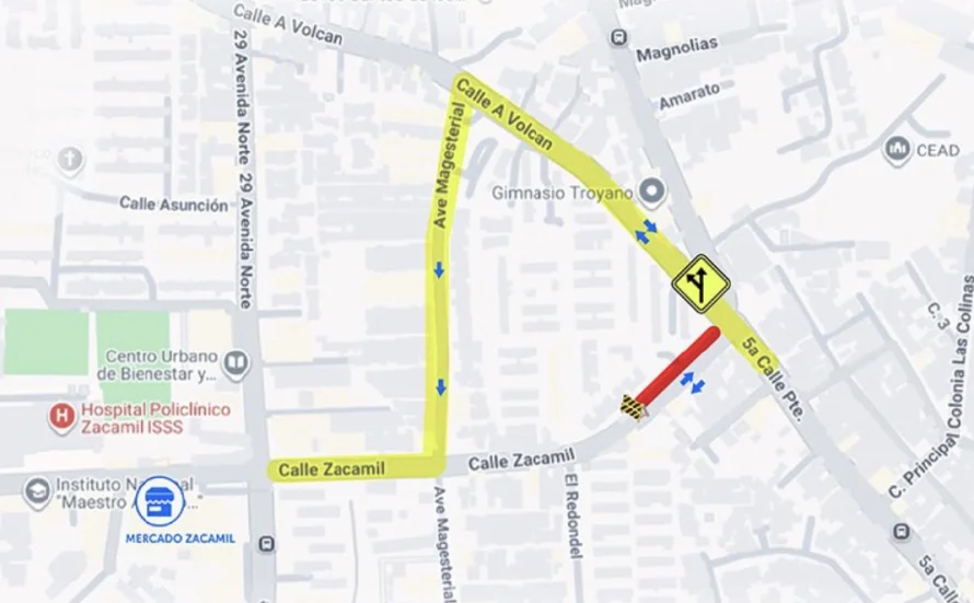 Cierre de carril en calle Zacamil iniciará este 2 de mayo por obras del Metrocable