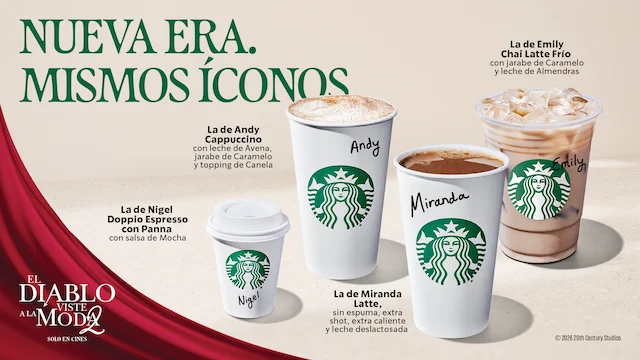 Starbucks lanza colección global de bebidas inspirada en el estreno de “Devil Wears Prada 2”