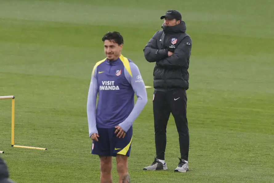 Diego Simeone, con cinco bajas antes del duelo Atlético de Madrid-Celta