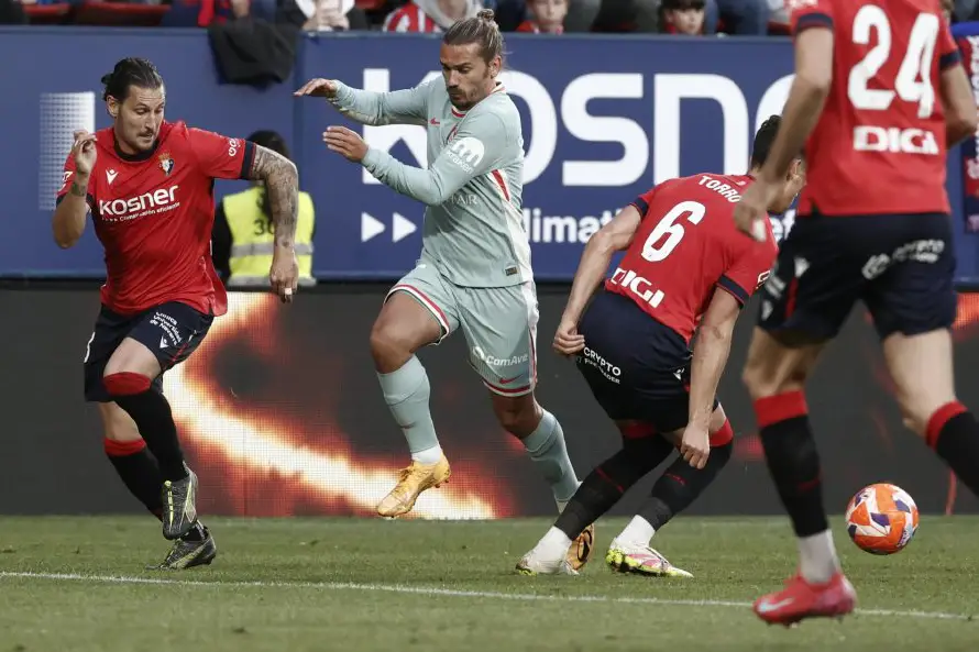 Osasuna recibe este martes a un Atlético de Madrid golpeado y con bajas