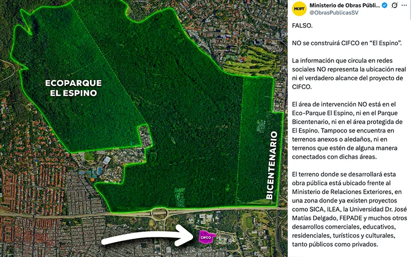 MOPT dice no se construirá el CIFCO en Ecoparque El Espino ni en el parque Bicentenario