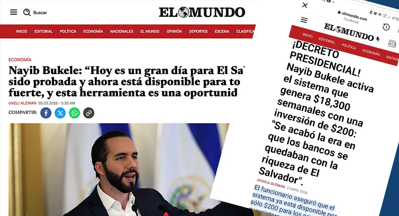 Falso sitio web que imita a Diario El Mundo ofrece ofertas de inversiones fantasiosas que no existen