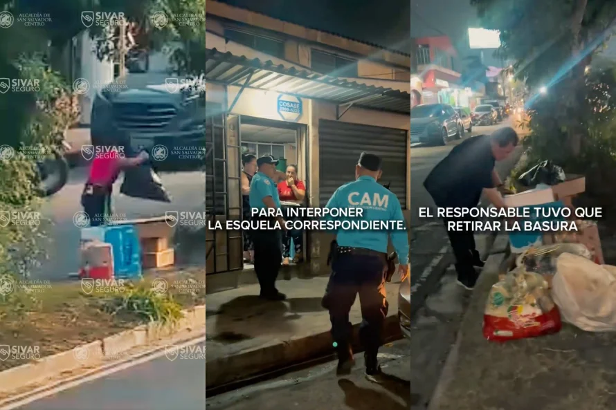 Alcaldía capitalina multa a negocio por botar basura en arriate del bulevar Los Próceres