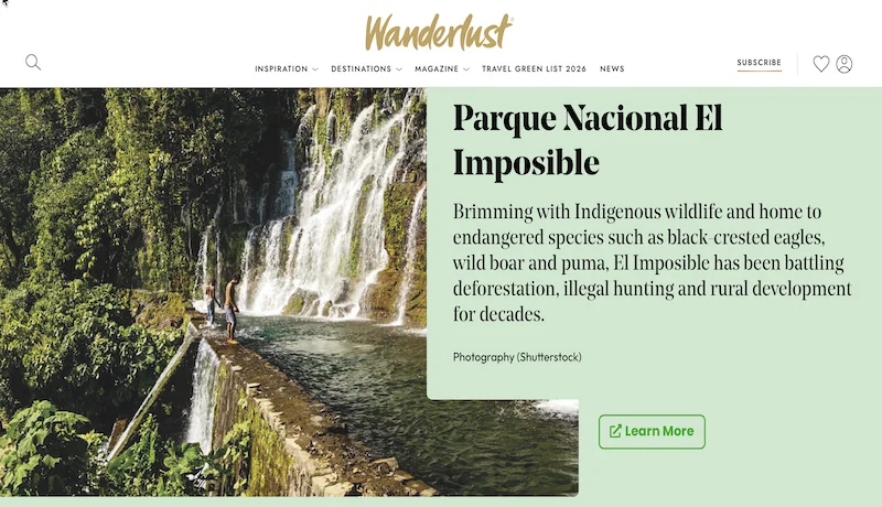 Revista británica destaca turismo sostenible de El Salvador