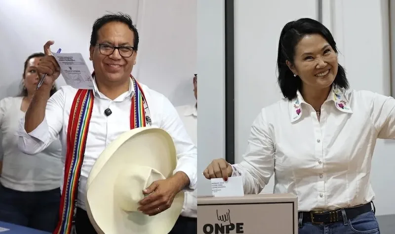 Fujimori saluda al candidato Roberto Sánchez, que aún no la reconoce como mandataria