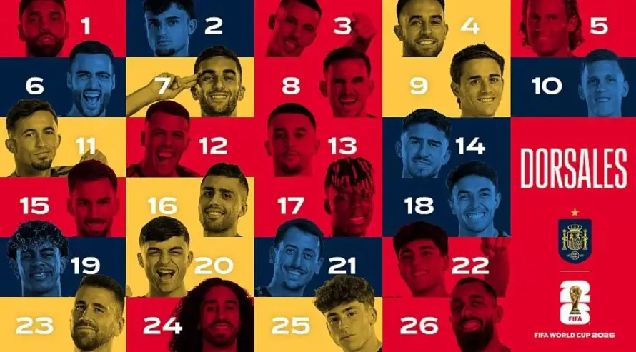 Selección española anuncia dorsales mundialistas: Yamal conserva el 19 y Gavi recupera el 9