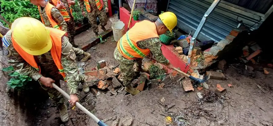 Muro colapsa en una vivienda de Santiago Nonualco por lluvias de la tormenta tropical Cristina