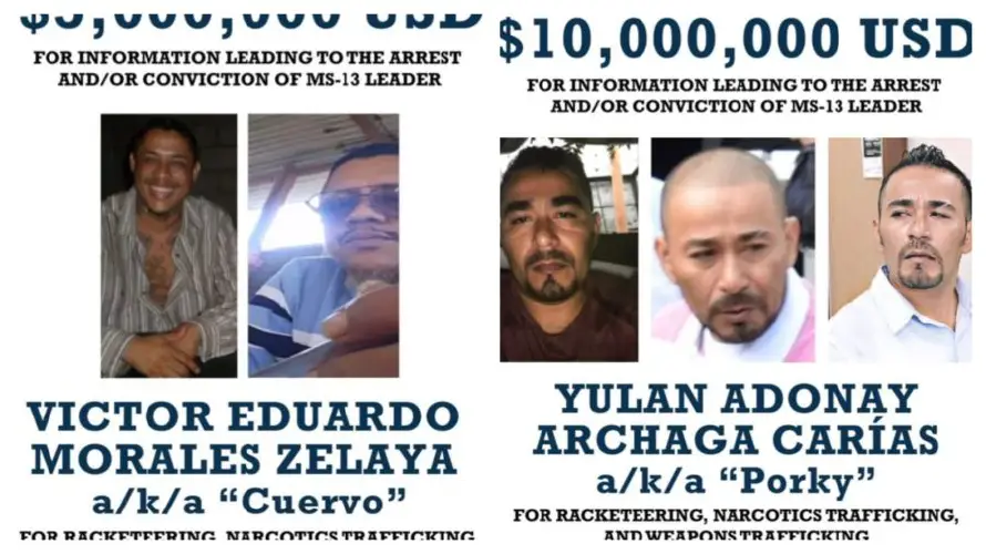 EEUU ofrece 15 millones de dólares por la captura de dos cabecillas de la Mara Salvatrucha de Honduras