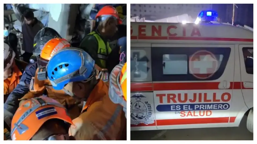 Brigada salvadoreña rescata un joven atrapado entre edificios colapsados en Venezuela