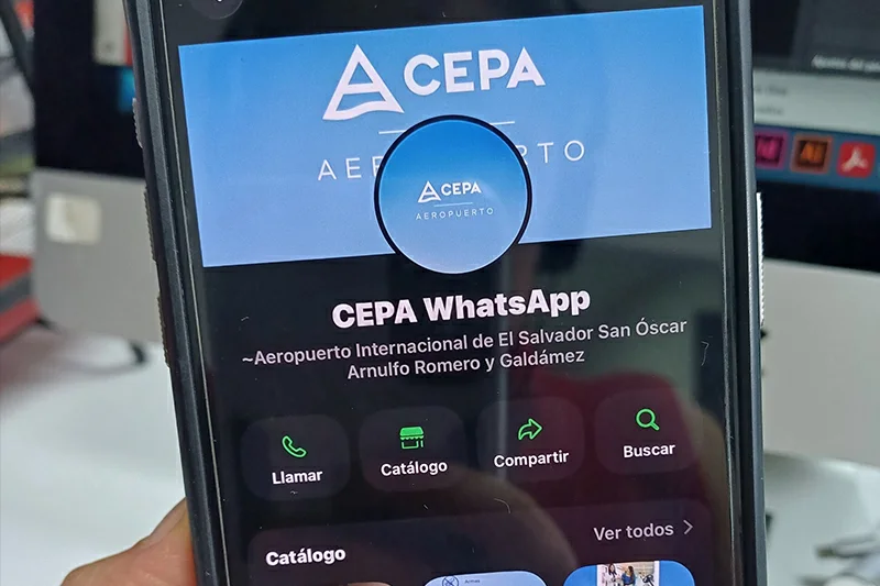 Este es el canal de WhatsApp para consultas en el Aeropuerto Internacional de El Salvador