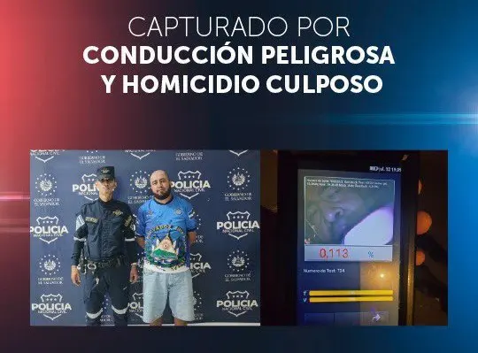 Arrestan a conductor con más de 113 grados de alcohol señalado de causar la muerte de un motociclista en San Miguel