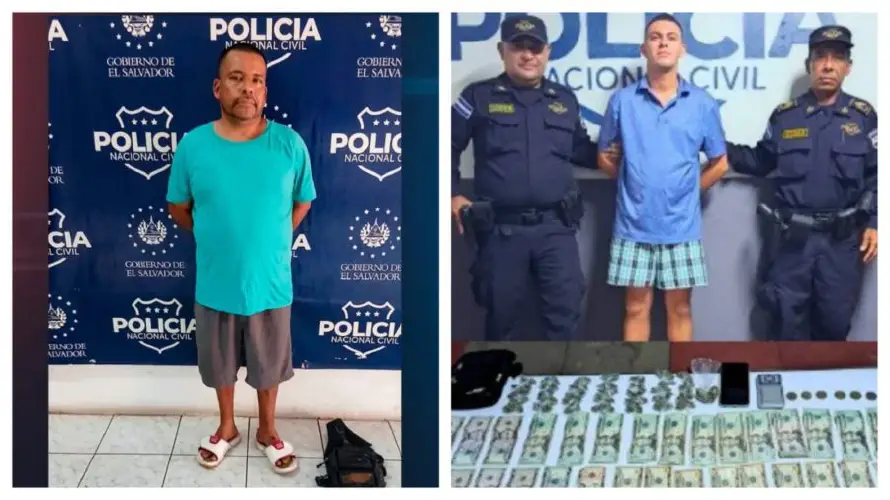 PNC detiene a dos hombres con cocaína y marihuana en San Miguel y Ciudad Arce
