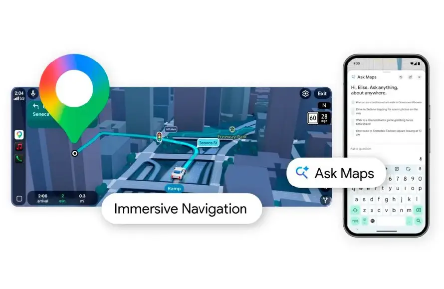Google Maps suma funciones de Gemini para evitar congestionamientos y responder consultas de los usuarios
