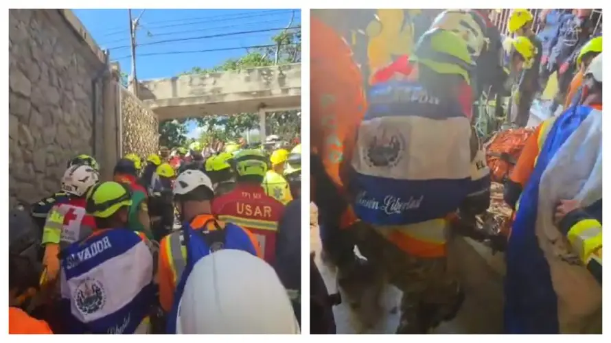 Misión salvadoreña rescata a octava víctima una semana después de los terremotos en Venezuela