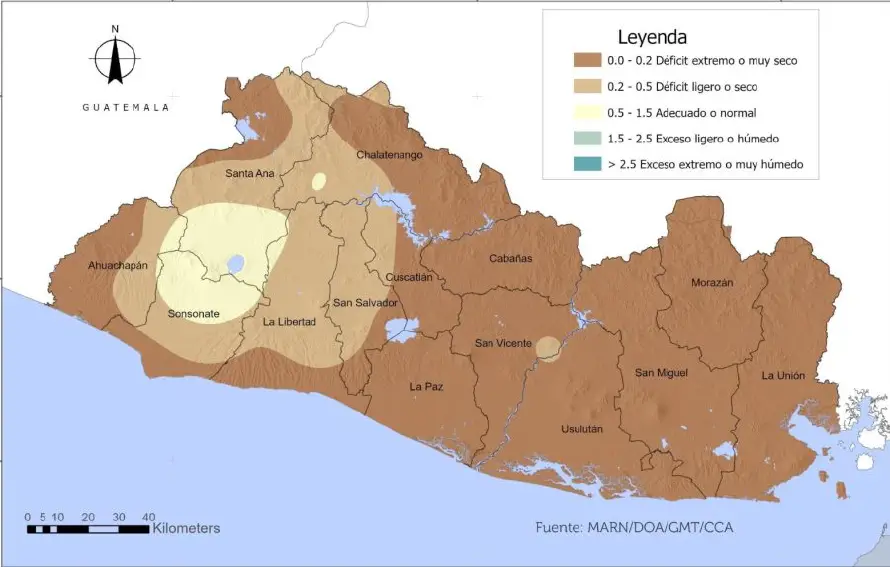 La Unión registra sequía moderada mientras otros 10 departamentos presentan sequía débil