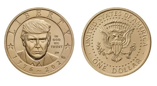 Estados Unidos acuñará una moneda de un dólar con la imagen de Donald Trump