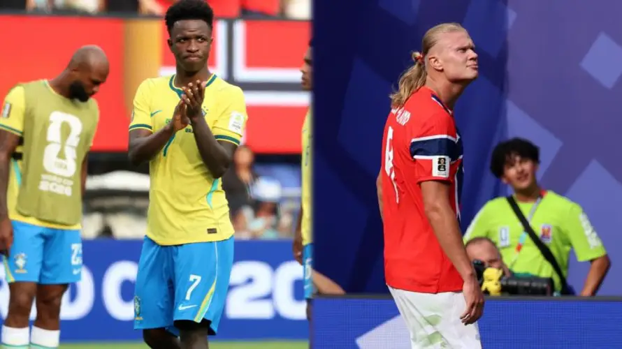 El abrazo de Vinícius a Erling Haaland que se ha hecho viral