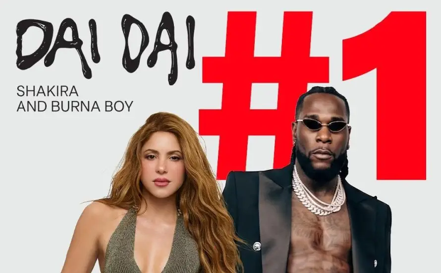 Shakira y Burna Boy conquistan el #1 Global con el mundialista "Dai Dai"