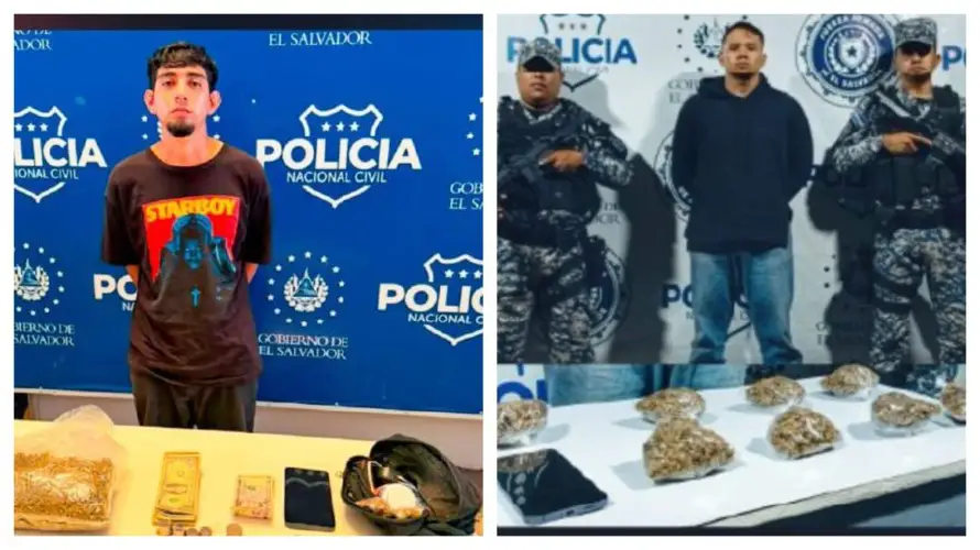 PNC detiene a dos jóvenes señalados de vender drogas en Ilopango y San Salvador
