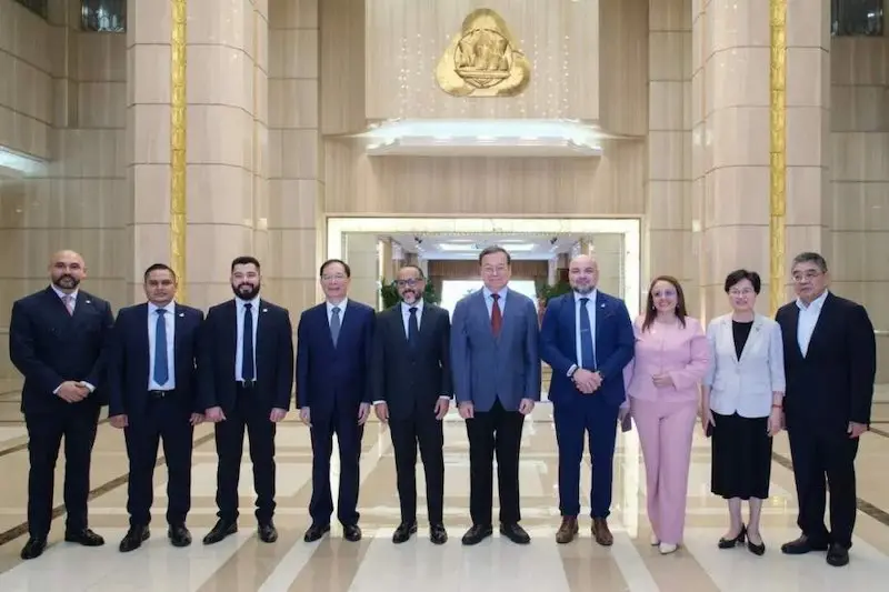 Ernesto Castro y diputados de Nuevas Ideas se reúnen en China con vicepresidente de Congreso de Shanghái