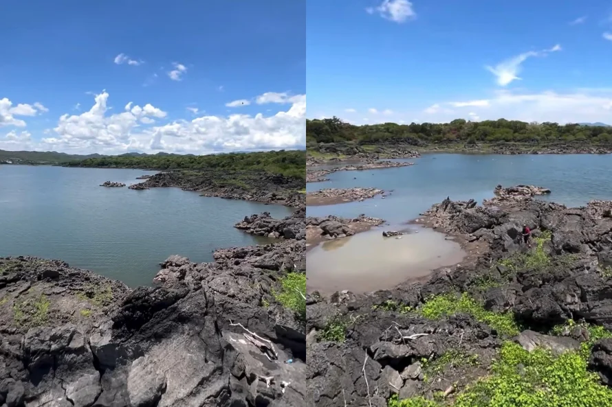 La sequía provoca descenso de nivel en el lago de Güija