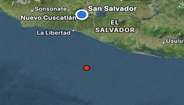 Sismo de magnitud 4.4 sacude costa salvadoreña