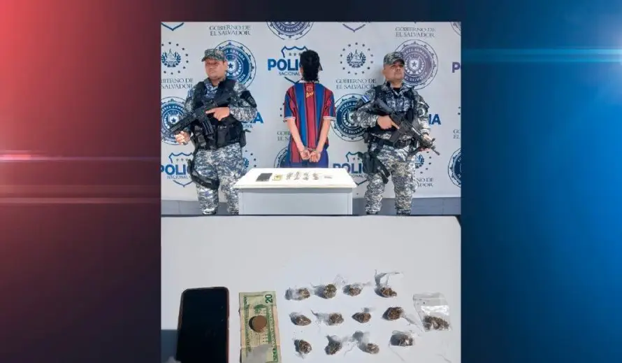 Arrestan a un menor de edad con varias porciones de marihuana en Ilopango