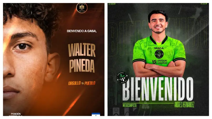 Internacional Santa Tecla ficha a Andrés Hernández y Águila confirma el regreso de Walter Pineda